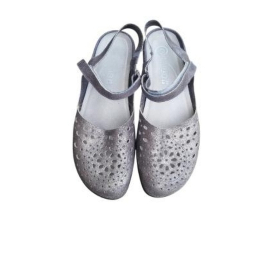 39 NAOT Arataki Gray Shimmer Slingback Flat Sandal Clog Loafer Women 8 to 8.5 - Picture 8 of 16